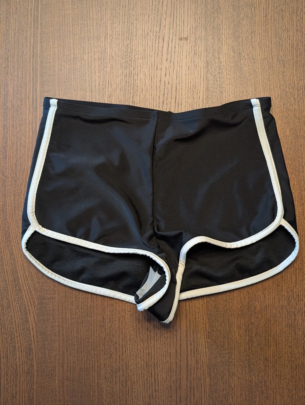 NWT Wild Fable Black High Waisted Swim Shorts White Stripes Vintage Vibes Junior